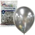 BALLOON ALPEN 30CM CHROME SILVER 50PK
