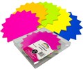 SIGN STAR BLANK 80315 LARGE 205MM FLUORO ASSORTED COLOURS SINGLE SIDED 60PK