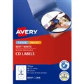 LABEL AVERY 960101 LASER  INKJET LABELS MEDIA L7676 FULL FACE CD  DVD 2UP 2 PER SHEET 25PK