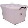 STORAGE BOX I425 ITALPLAST WITH ROLLERS STORAGE BOX WITH LID 90 LITRE CLEAR