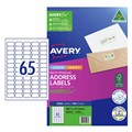 LABEL AVERY LASER ADDRESS MINI 959071 L7651 LASER LABELS 65UP 65 PER SHEET WHITE 100PK