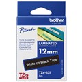 LABELLING TAPE BROTHER TZE335 LAMINATED LABEL TAPE 12MM WHITE ON BLACK