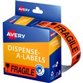 LABEL AVERY 937252 DISPENSER MESSAGE LABELS FRAGILE 19MM X 64MM BOX 250PK