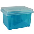 STORAGE BOX ITALPLAST FILE STORAGE BOX 32 LITRE TINTED BLUECLEAR LID