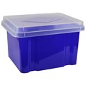 STORAGE BOX ITALPLAST FILE STORAGE BOX 32 LITRE TINTED PURPLECLEAR LID