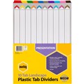 DIVIDERS A3 MANILLA BOARD TAB INDEX 10 TAB LANDSCAPE ASSORTED COLOURS