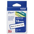 LABELLING TAPE BROTHER TZE241 LAMINATED LABEL TAPE 18MM BLACK ON WHITE