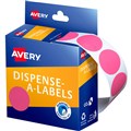 LABEL AVERY 937249 ROUND LABELS 24MM PINK BOX 500 EACH1 PACK5