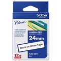LABELLING TAPE BROTHER TZE251 LAMINATED LABEL TAPE 24MM X 8M BLACK ON WHITE 41097598 TZ251