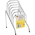 FILE RACK STEP FILE ORGANISER 6 SLOTS SMALL CHROME  SILVER