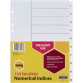 DIVIDERS MARBIG INDEX  PP 110 TAB A4 WHITE