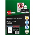 LABEL AVERY L7068 HEAVY DUTY LASER LABELS 2 PER SHEET WHITE 25PK