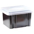 STORAGE BOX ITALPLAST GREENR RECYCLED FILE STORAGE BOX 32 LITRE BLACKCLEAR LID