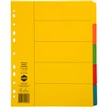 DIVIDERS A4 MANILLA BOARD TAB INDEX 5 TAB EXTRA WIDE BRIGHT ASSORTED COLOURS EACH1 PACK25