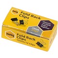 CLIP FOLDBACK MARBIG 15MM BLACK 12PK