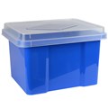 STORAGE BOX ITALPLAST FILE STORAGE BOX 32 LITRE BLUEBERRYCLEAR LID