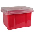 STORAGE BOX ITALPLAST FILE STORAGE BOX 32 LITRE WATERMELONCLEAR LID