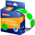 LABEL AVERY 937297 DISPENSER LABELS ROUND 24MM FLUORO GREEN 350PK EACH1 PACK5
