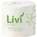 TOILET PAPER LIVI BASICS TOILET TISSUE 2 PLY 400 SHEET INDIVIDUALLY WRAPPED 48PK