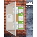 NOTICE BOARD VISIONCHART TX WEATHER RESISTANT NOTICE CASE 1050MM X 1080MM SILVER FRAME CORK BACKGROUND LOCKABLE OUTDOOR USE