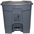 RUBBISH BIN WASTE PAPER GARBAGE WITH PEDAL LID 68 LITRE GREY