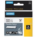 LABELLING TAPE DYMO 18488 RHINO INDUSTRAL FLEXIBLE NYLON LABEL TAPE 12MM BLACK ON WHITE