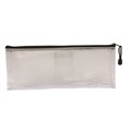 PENCIL CASE MESH WITH ZIP PVC 340MM X 135MM CLEAR