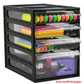 DRAWERS ITALPLAST 4 DRAWER OFFICE ORGANISER A5 CABINET BLACK