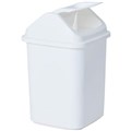 RUBBISH BIN WASTE PAPER GARBAGE COMPASS RECTANGULAR BULLET PLASTIC SWING LID 20 LITRE 20L WHITE  