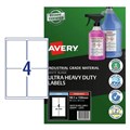 LABEL INDUSTRIAL GRADE AVERY ULTRARESISTANT OUTDOOR ULTRA HEAVY DUTY 959244 PERMANENT 991MM X 139MM 4UP WHITE 10PK