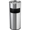 LOBBY BIN WITH ASHTRAY COMPASS 10 LITRE 10L STAINLESS STEEL