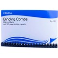 INITIATIVE PLASTIC BINDING COMB ROUND 21 LOOP 20MM A4 BLACK BOX 100