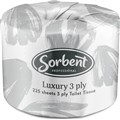 TOILET PAPER SORBENT PROFESSIONAL LUXURY TISSUE 3PLY 225 SHEETS INDIVIDUALLY WRAPPED 48PK