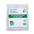 BIN LINER 100 DEGRADABLE BIN LINER LOW DENSITY 240L WHITE 100PK