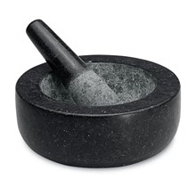 MORTAR & PESTLE AVANTI LOW PROFILE 20CM SOLID GRANITE BLACK