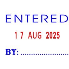 STAMP DESKMATE SELF-INKING DATER STAMP ' ENTERED ' & DATE BLUE/RED