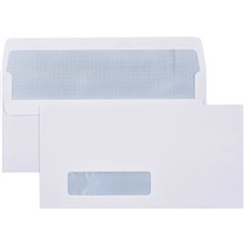 ENVELOPES CUMBERLAND DLX SECRETIVE WALLET WINDOWFACE (28 X 95) SELF SEAL 80GSM 235MM X 120MM WHITE 500PK