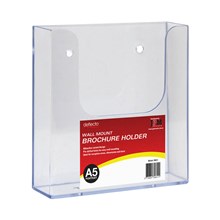 BROCHURE HOLDER DEFLECTO WALL MOUNT A5 CLEAR