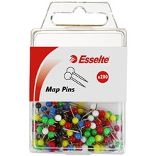 MAP PINS ESSELTE ASSORTED COLOURS 200PK