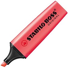 HIGHLIGHTER STABILO BOSS CHISEL NIB RED (EACH=1) (PACK=10)