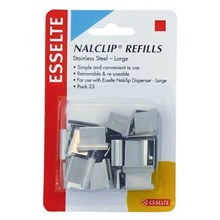 REFILLS NALCLIP ESSELTE LARGE STAINLESS STEEL 25PK