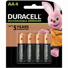 BATTERY DURACELL RECHARGEABLE AA BATTERIES 4PK