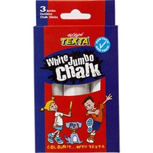 CHALK TEXTA JUMBO WHITE 3PK