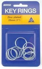 KEY RINGS 25MM ZINC PLATED 10PK