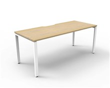 RAPID INFINITY DELUXE 1 PERSON PROFILE LEG SINGLE SIDED WORKSTATION 1500 X 750 X 730MM  OAK TOP / WHITE FRAME