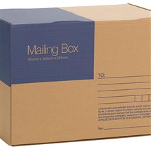 SHIPPING / MOVING / PACKING CARTON CUMBERLAND MAILING BOX PRINTED ADDRESS FIELDS 405MM X 300MM X 255MM BROWN 25PK